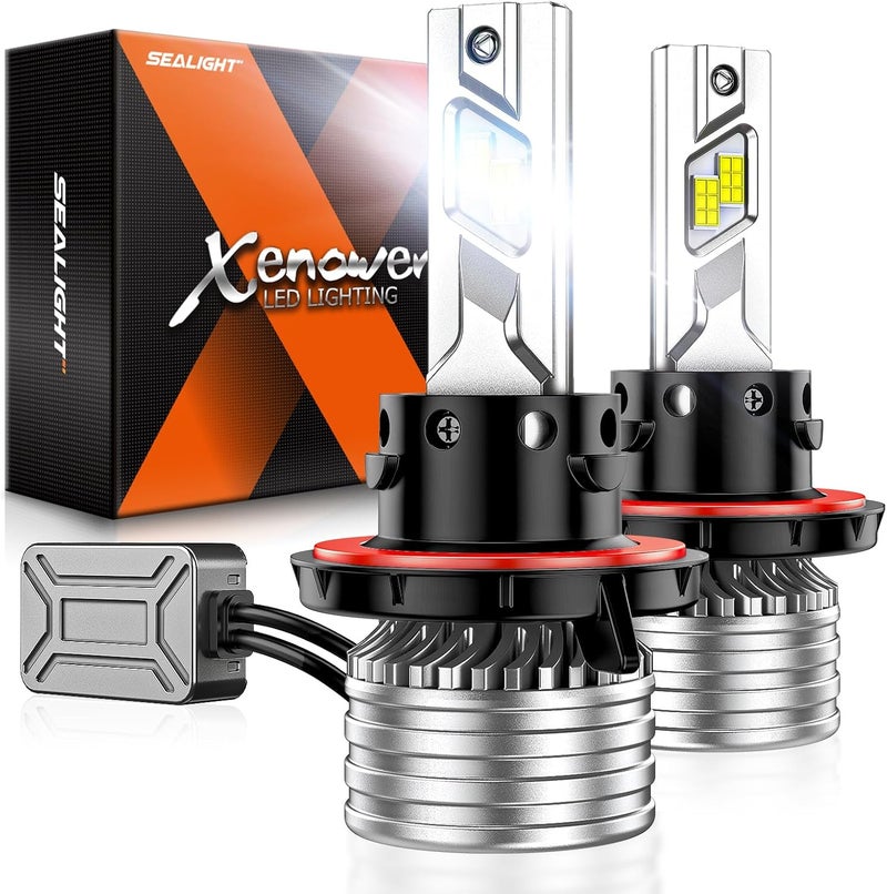 SEALIGHT H13 Bulbs, 800% 70,000LM Ultra Brightness H13/9008 Bulbs,Real 1:1 Size 6500K Cool White, IP68 Waterproof Fog Bulb, Plug and Play, Pack of 2 - Image 1